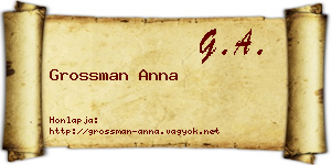 Grossman Anna névjegykártya